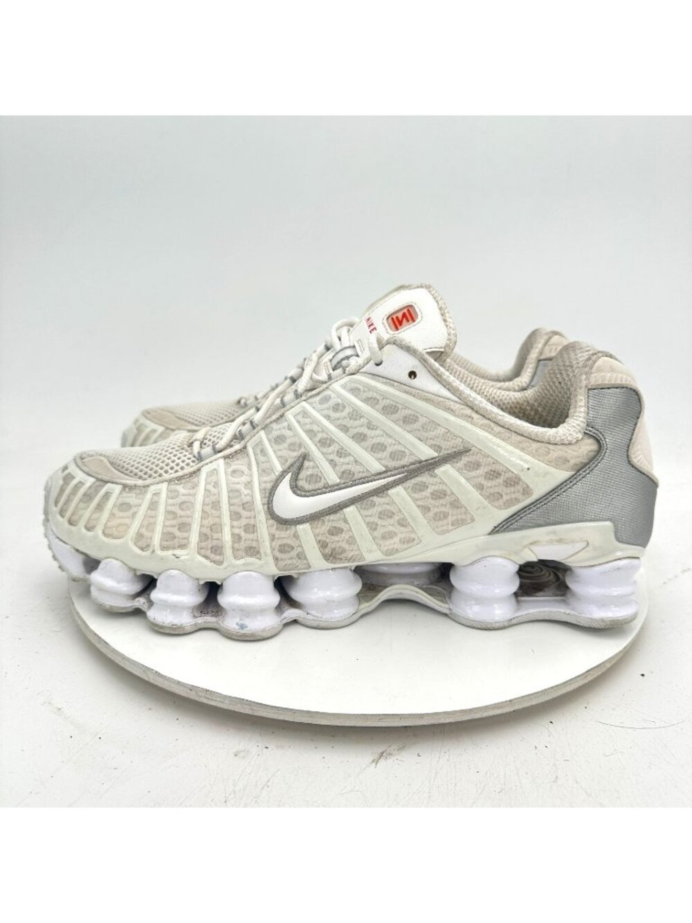 Nike Shox TL Men Size 11.5 AV3595-100 White Metallic Silver Max White Shoes